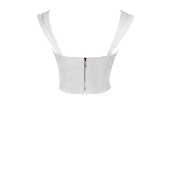 Serina White Lace Satin Corset Top - Picture 6 of 9